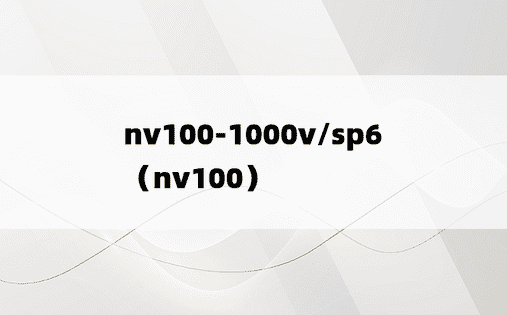 nv100-1000v/sp6（nv100）