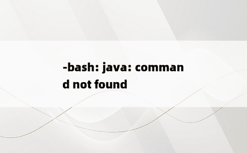 
-bash: java: command not found