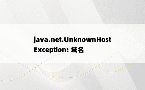 java.net.UnknownHostException: 域名
