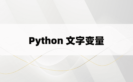 Python 文字变量 