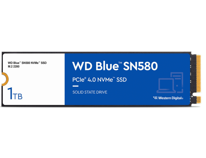 西部数据新款WD_Blue SN580 SSD，首款PCIe 4.0标准蓝盘