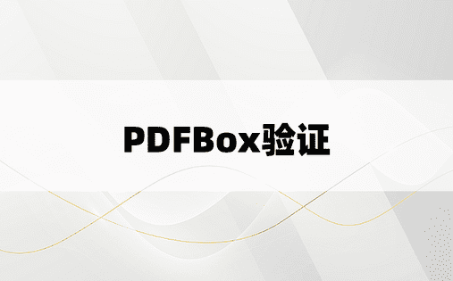 PDFBox验证