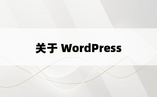 关于 WordPress